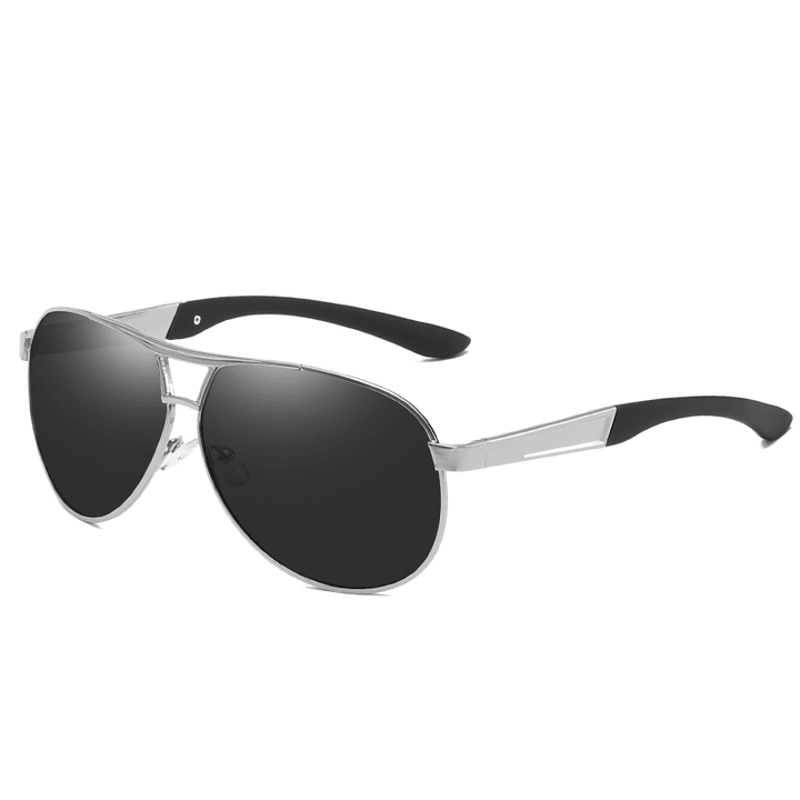 Men'S Metal Large Frame Sunglasses Frog Mirror Driver Polarized Sunglasses - MRSLM