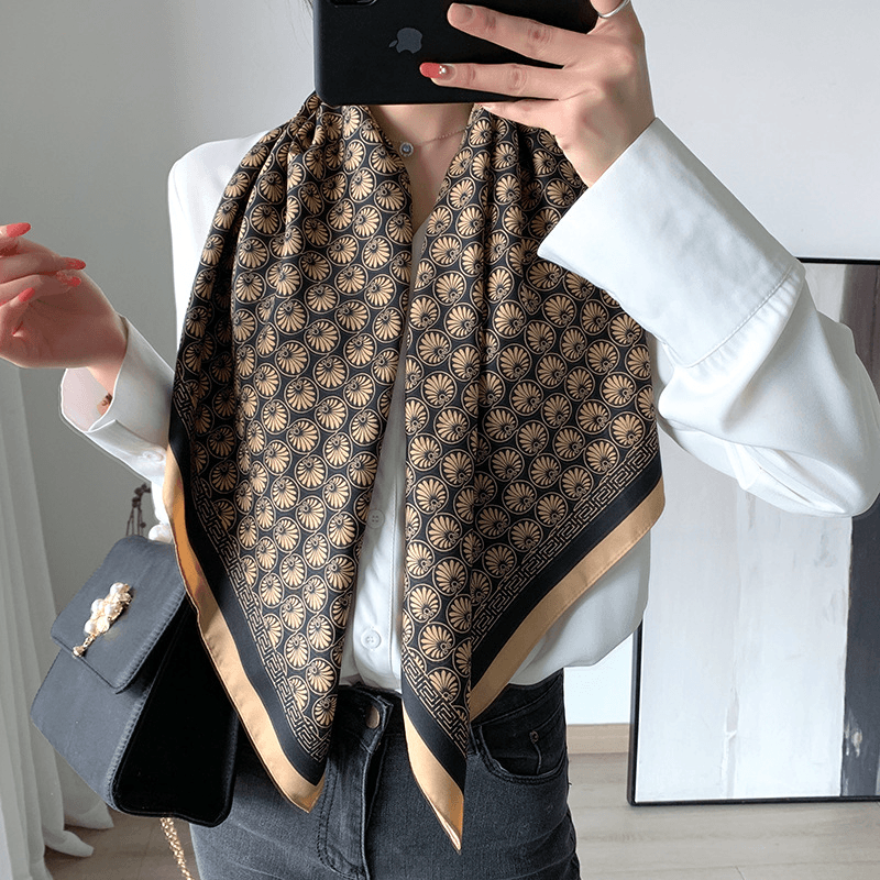 Retro Women'S Simple All-Match Western Fashion Temperament Twill Scarf