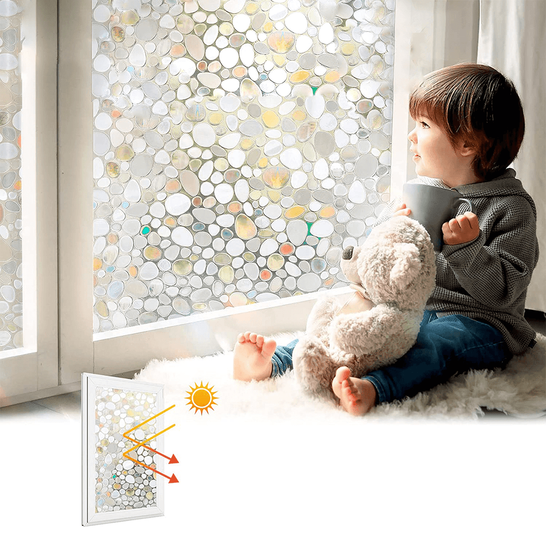 45X200Cm PVC Polka Dot Sequin Electrostatic Glass Window Sticker Glue-Free Window Film Removable Glass Window Decals