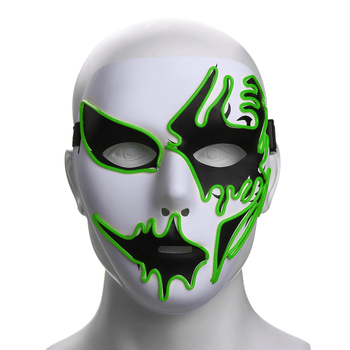 Halloween Mask LED Luminous Flashing Party Masks Light up Dance Halloween Cosplay Props - MRSLM