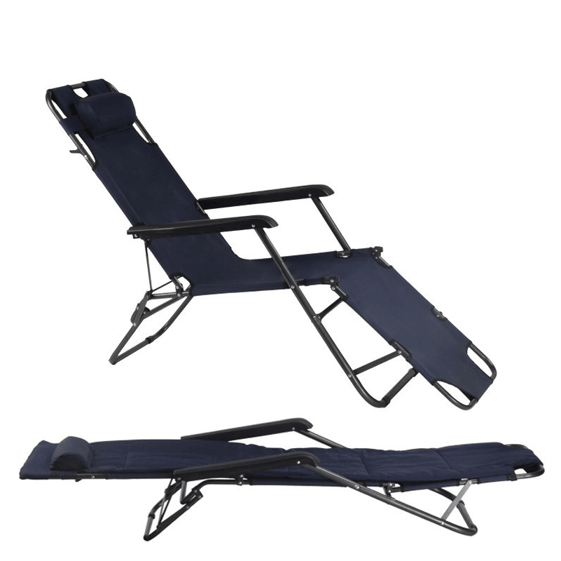 Portable Folding Sun Loungers Single Sofa Bed Office Noon Break Nap Leisure Bed Comfortable Beach Chaise Outdoor Camping Patio Lawn - MRSLM