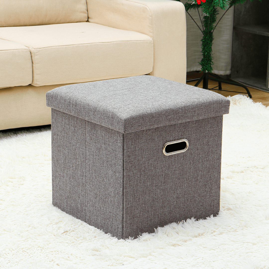 Folding Storage Box Stool Multifunctional Sofa Ottoman Footrest Footstool Square Chair for Home Office