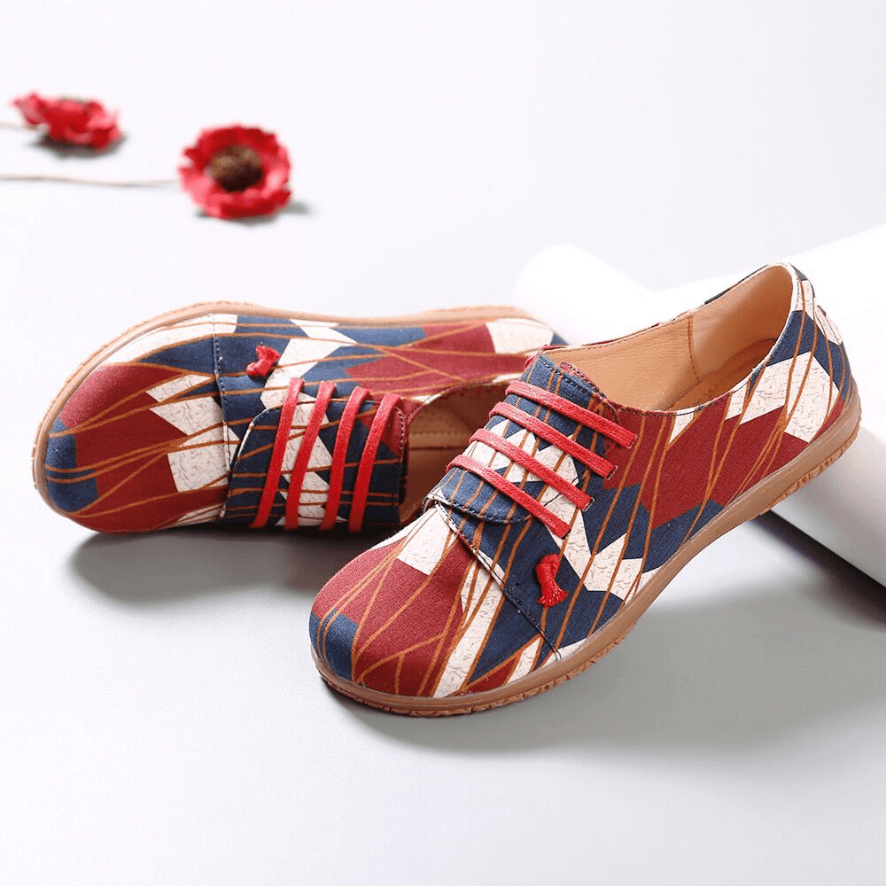 Women Irregular Pattern Exclusively Sold Lazy Slip on Flats