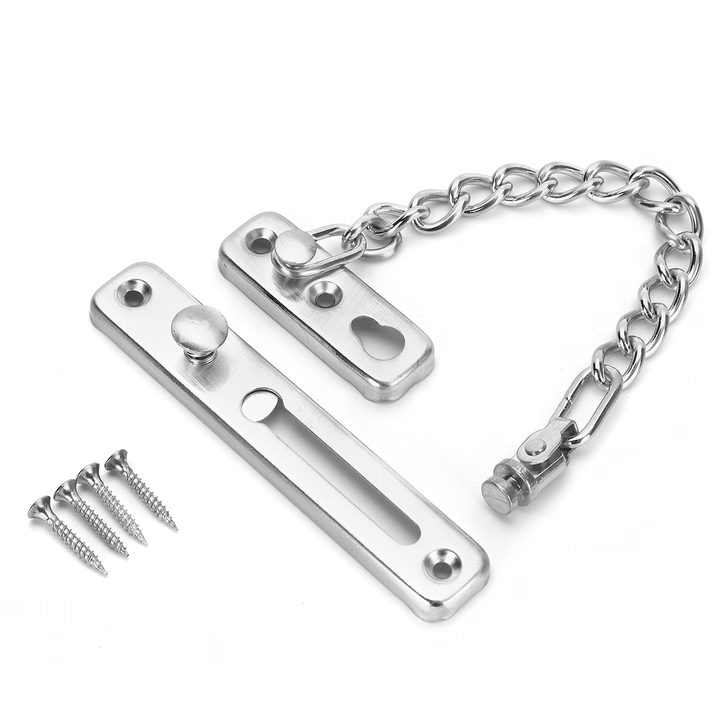 Stainless Steel Strong Security Door Chain Solid Home Safety Guard Lock Catch