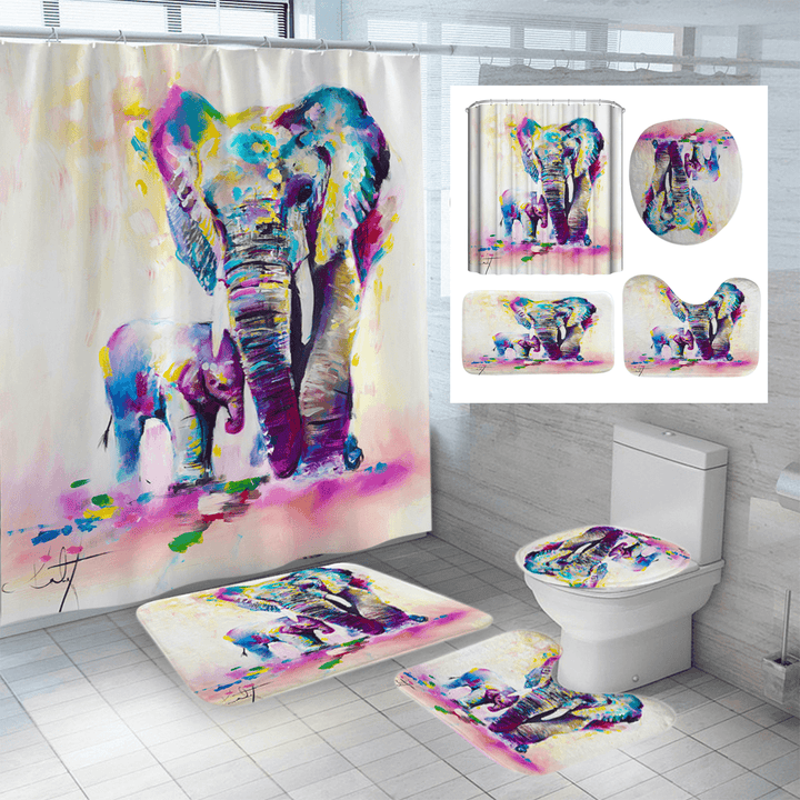 3D Shower Curtain Digital Printing Waterproof Polyester for Bathroom