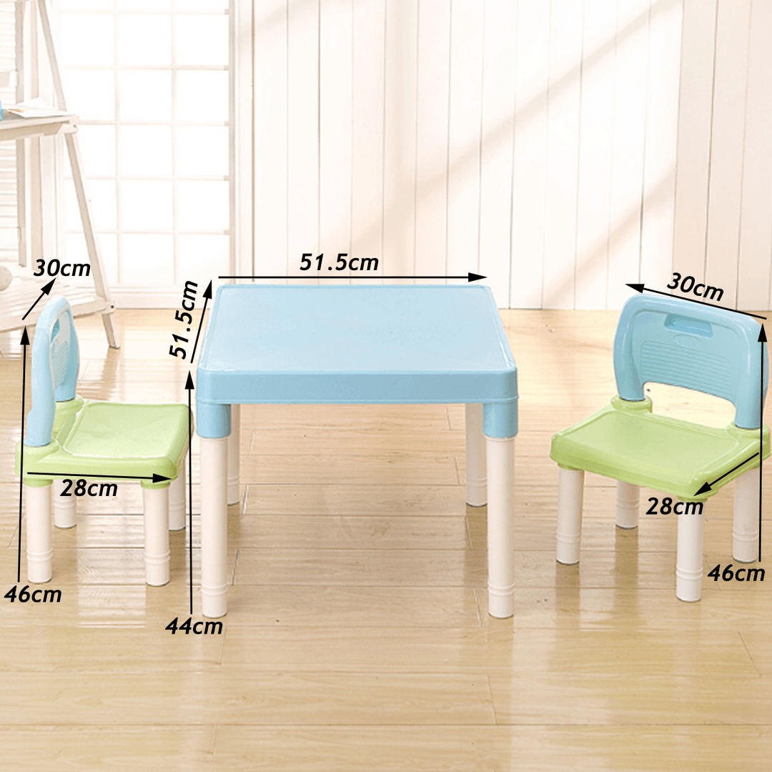 3-In-1 Simple Children Learning Table & Chair Set Plastic Back Chair Board Home Baby Learning