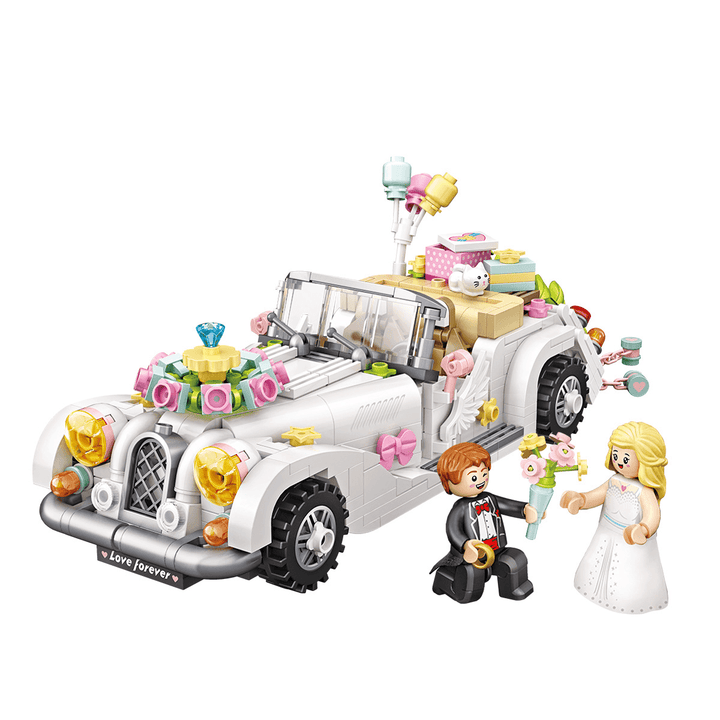 Small-Particle Building Blocks of Sports Car, Wedding Car Model, Inserting Building Blocks