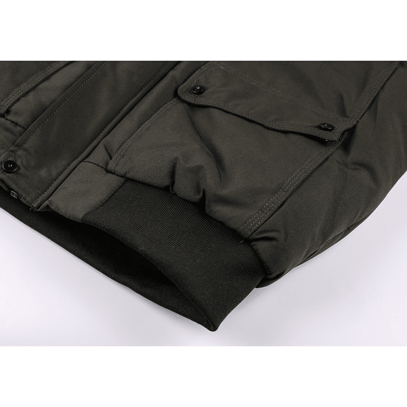 Mens Winter Thick Big Pocket Windproof Outdoor Hooded Jacket