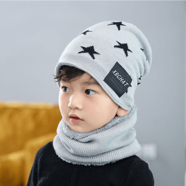 Five Pointed Star Woolen Hat Autumn and Winter Warm Knitted Parent Child Hat