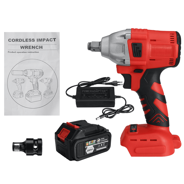 440N.M 2 in 1 Cordless Brushless Electric Impact Wrench Driver Socket Screwdriver W/ None/1/2 Battery for Makita