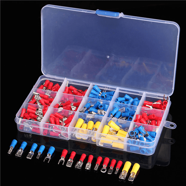 Excellway¬Æ EC08 280Pcs Assorted Electrical Fork Ring Spade Crimp Terminal Wire Connector Box Kit