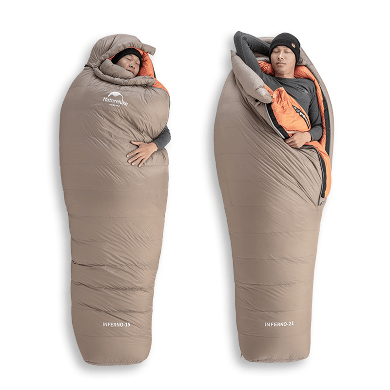 Naturehike 20D 380T Nylon Folding Camping Sleeping Bag Outdoor Adult Single Goose down Sleeping Bag Waterproof Mummy Sleeping Sack