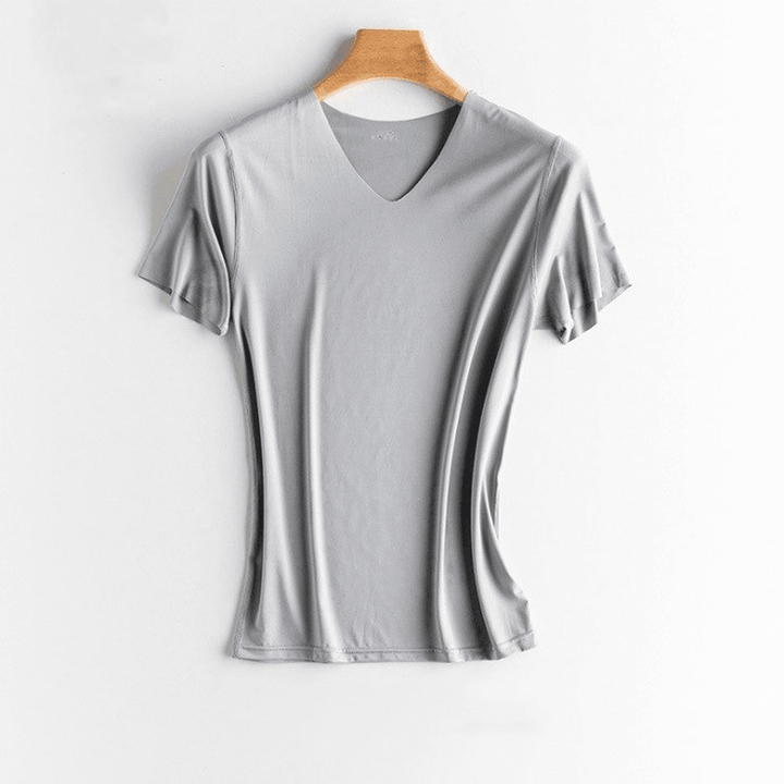 Ice Silk Seamless T-Shirt Men's Short Sleeve - Lightweight and Stylish