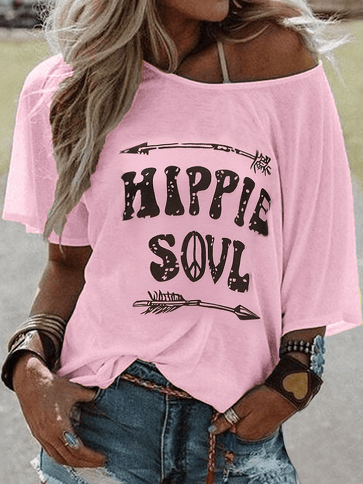 Casual Letter Print round Neck Short Sleeve T-Shirts