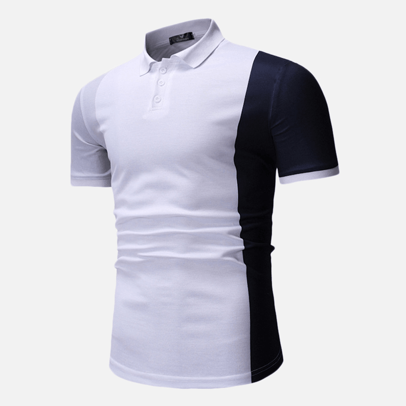 Men Color Block Muscle Fit Golf Shirt