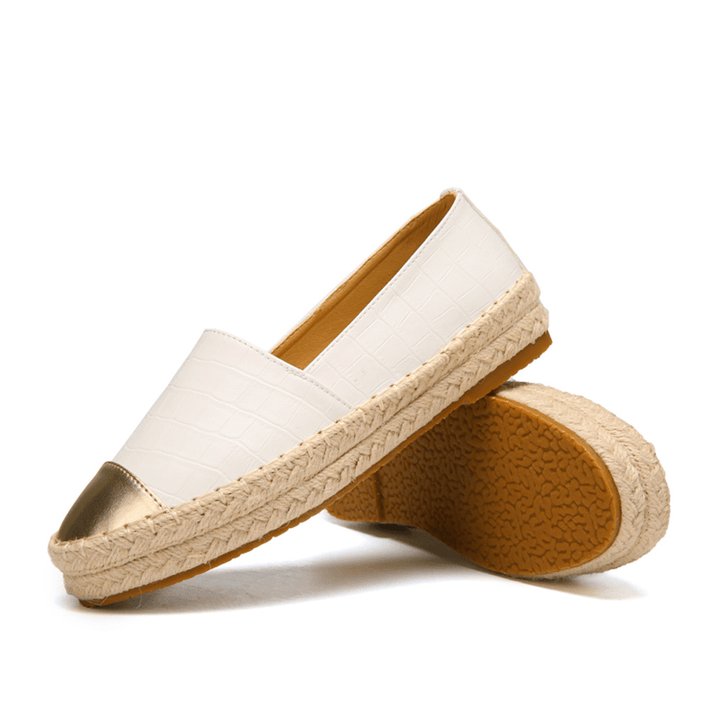 Women Casual Splicing Slip on Espadrille Loafers Flats Fisherman'S Shoes