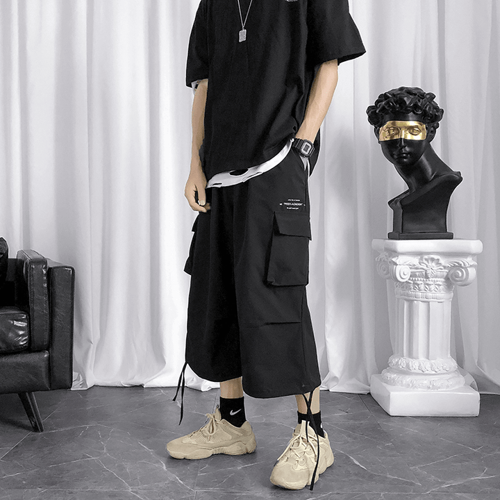 Cropped Pants Men'S Summer Thin Overalls Korean Version