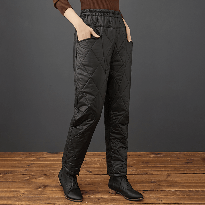 Fashion Casual Harem Cotton Trousers with Diamond Pattern