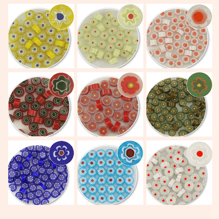 28G 90 COE Fusible Glass Beads Rainbow Mix Handmade Millefiori for Mosaic Decorations