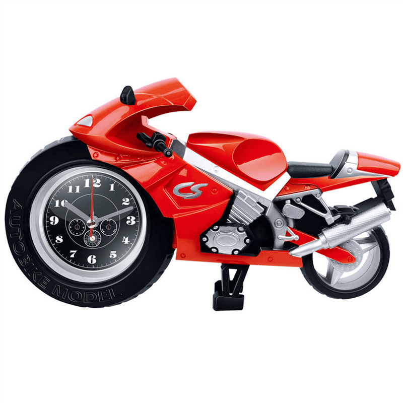 Creative Lazy Student Kids Cartoon Portable Clock Personality Bedroom Mini Clock Motorcycle A