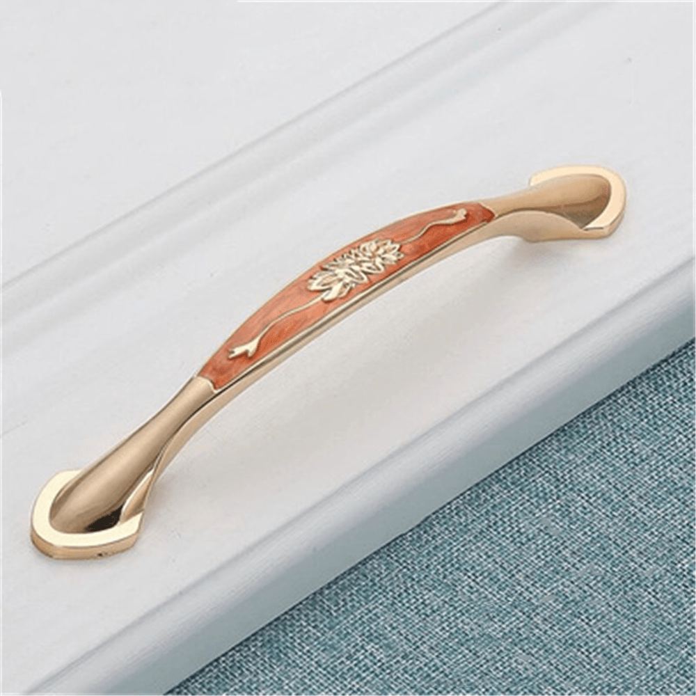 Cabinet Door Handle Amber Green Red Bronze American Simple Drawer Handle Surface Mounted Single Hole Furniture Solid Handle - MRSLM