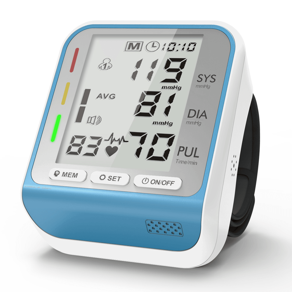 Wrist Blood Pressure Monitor Portable Household Sphygmomanometer Electronic Heart Rate Pulse Tonometer Meter