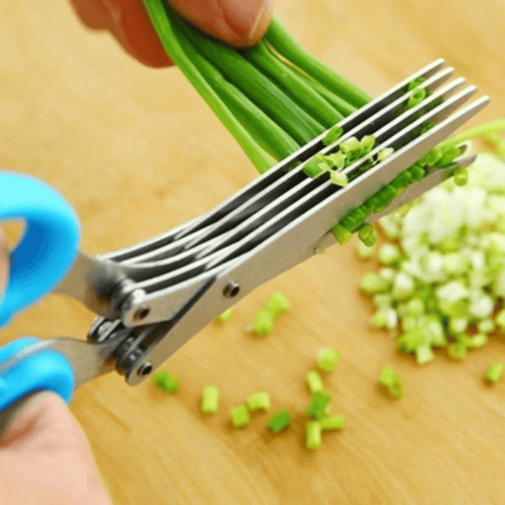 5 Layers Stainless Steel Scissors Multi-Layers Kitchen Scissors Scallion Cutter Herb Laver Spices Cook Tool for Kitchen Cutting Tool