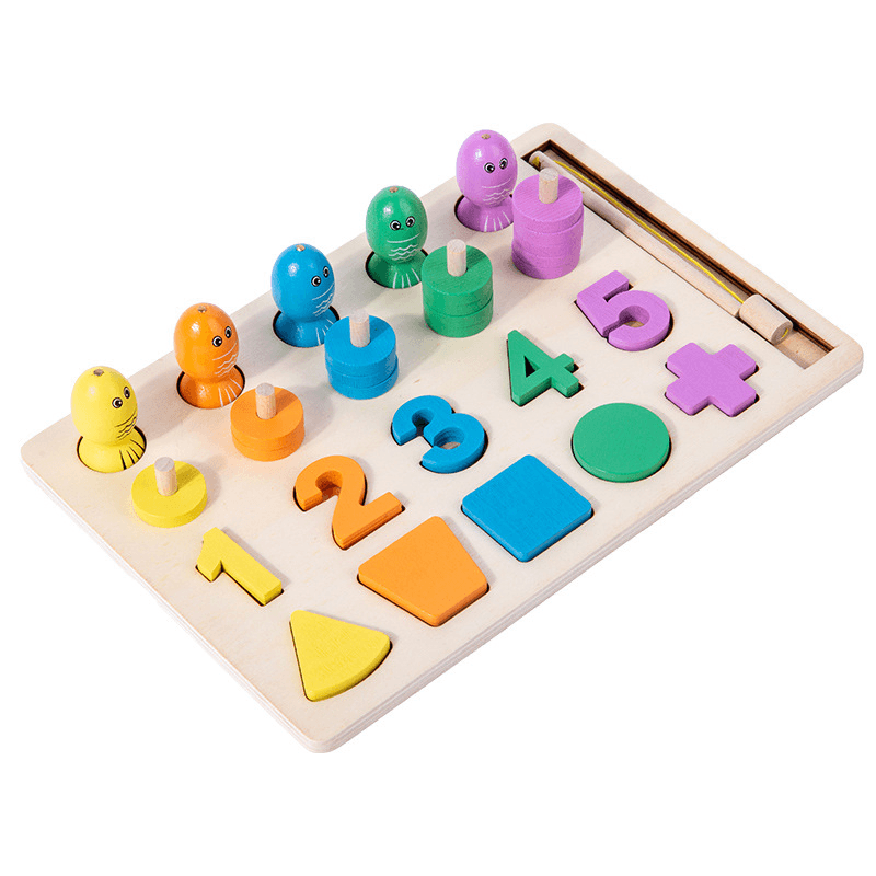 Multifunctional Wooden Three-Dimensional Jigsaw Puzzle Baby Early Education Toy