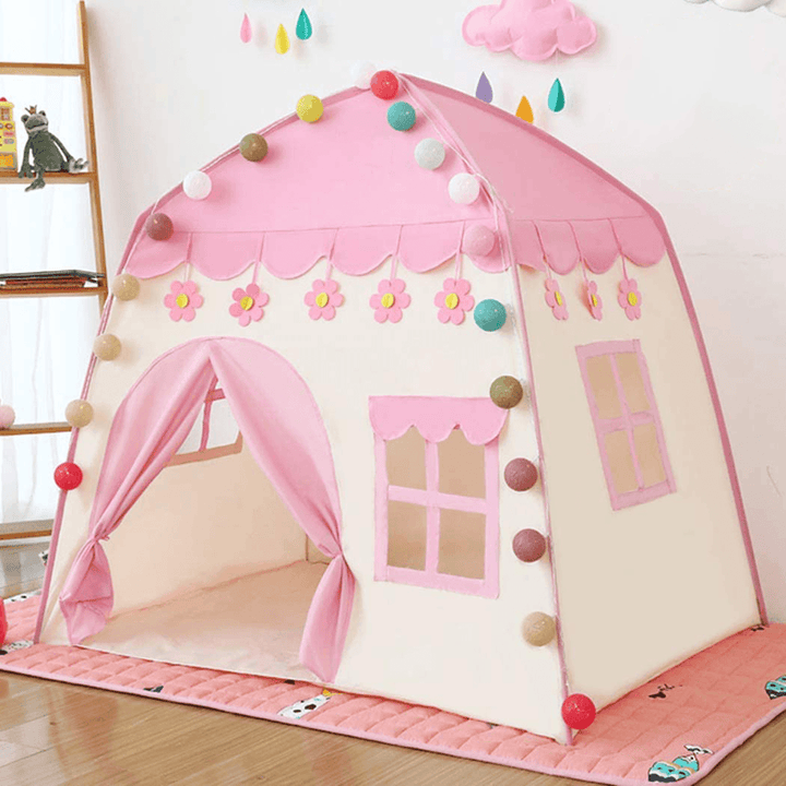 51Inch Large Sturdy Kids Play Tent Princess Playhouse Castle Children Fairy Tale Teepee Indoor/Outdoor with Carry Bag for Boys Girls Gift