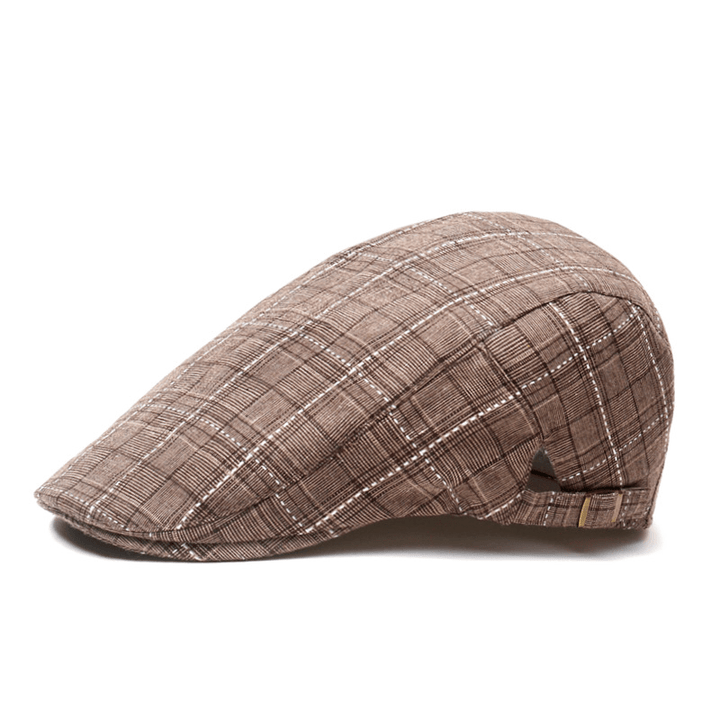 Peaked Cap Forward Cap Plaid Baseball Cap Visor Beret Sun Hat