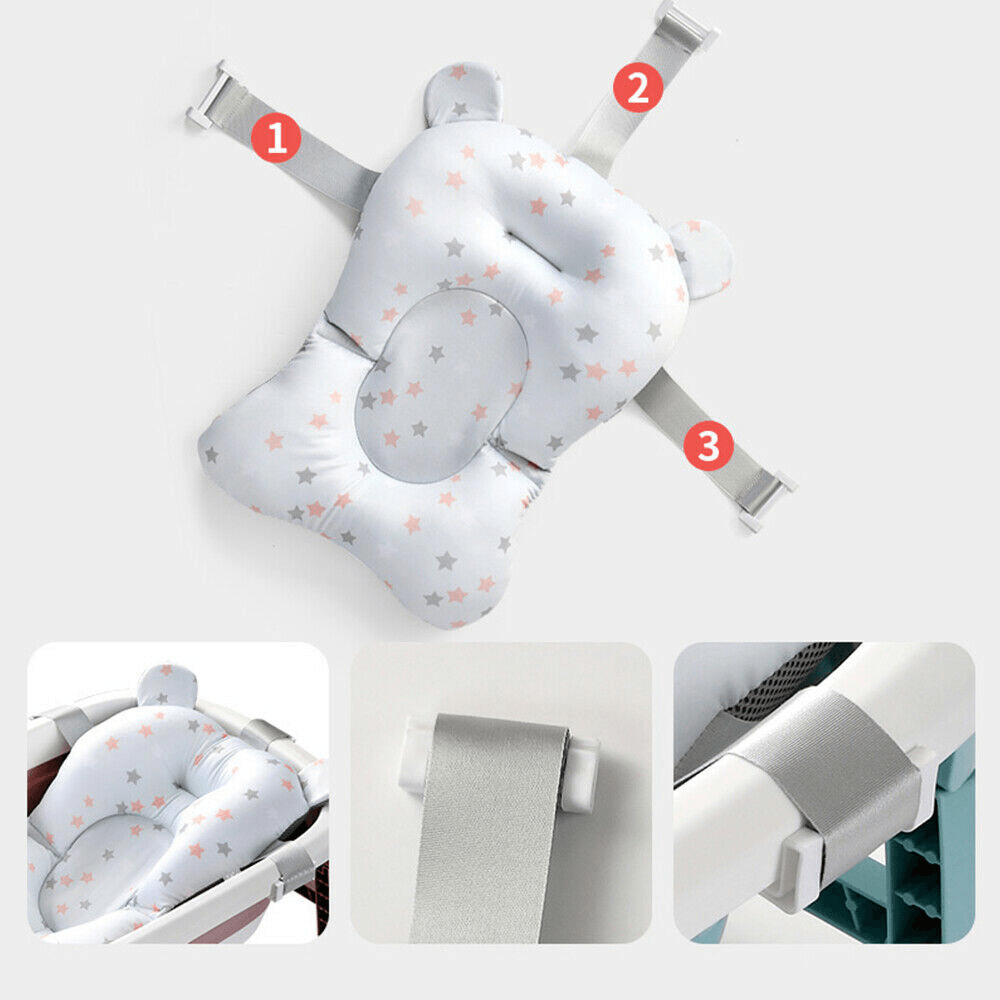 Baby Bath Anti-Slip Tub Pad Air Cushion Floating Soft Seat for Infant Born Anti-Slip Bath Tub Pillow