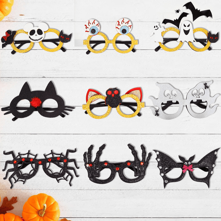 Unisex Felt Cloth Halloween Glasses Children Spider Pumpkin Skull Funny Party Decoration Glasses