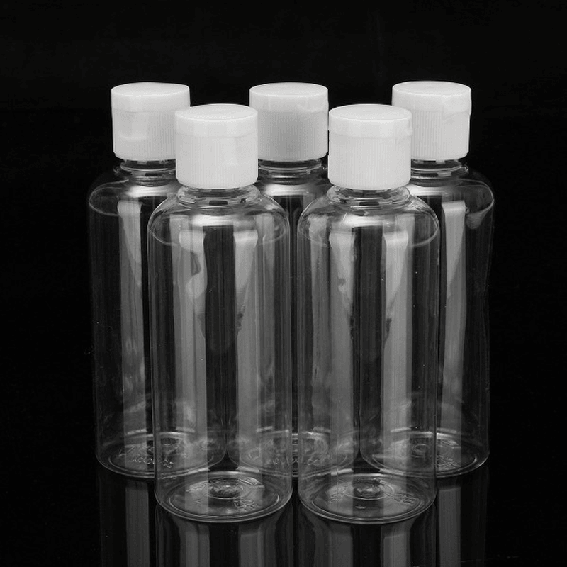 100Ml Clear Plastic Bottles for Travel Cosmetic Lotion Container with White Caps