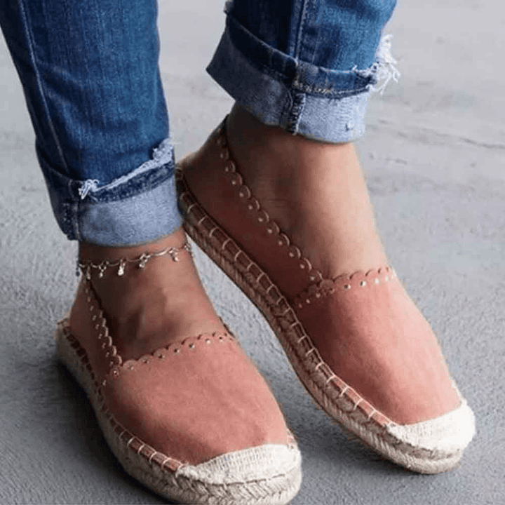 Women Casual Comfy Breathable Espadrille Flat Slip on Flats