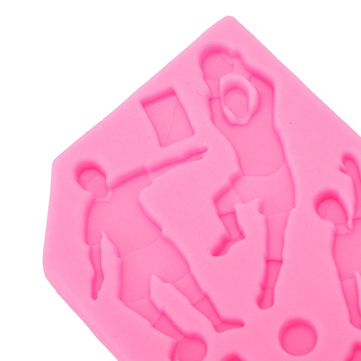 Food Grade Silicone Cake Mold DIY Chocalate Cookies Ice Tray Baking Tool Football Player Shape