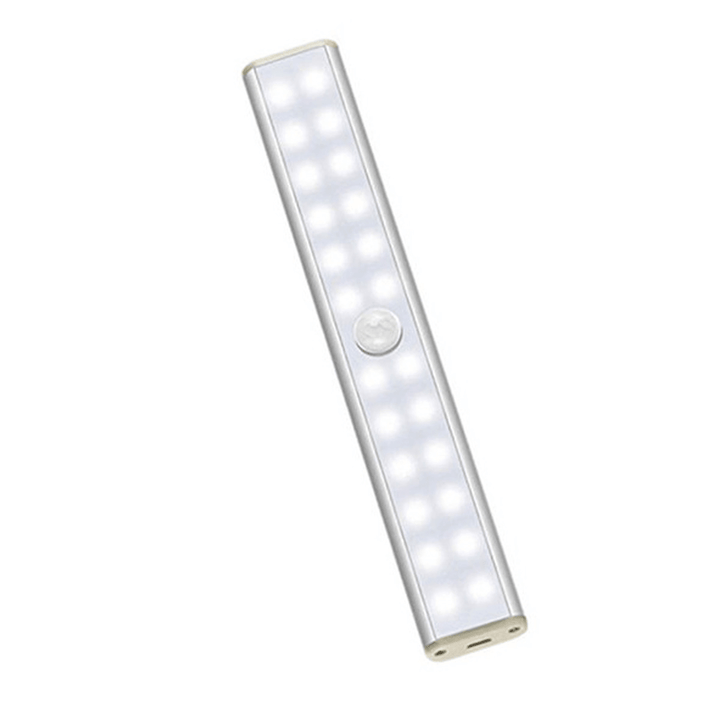 24/40/60LED Motion Sensor Closet Lights Wireless USB Rechargeable Energy Saving LED Night Light Bar Safe Lights for Closet Cabinet Wardrobe Stairs