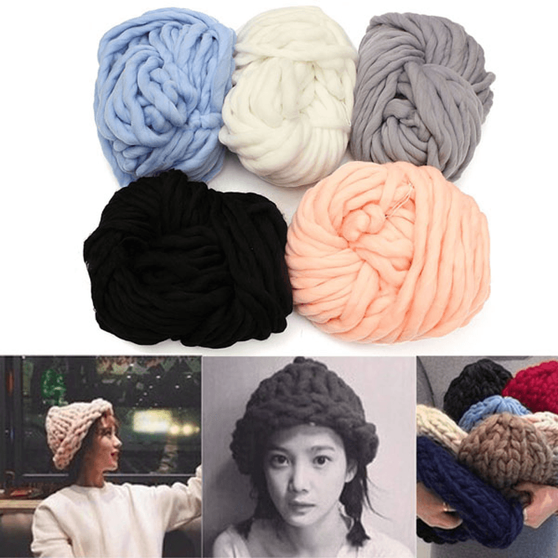 Five Color Scarf Knitted Line Warm Hat Hooded Scarf Earflap Best for Beginning Knitter