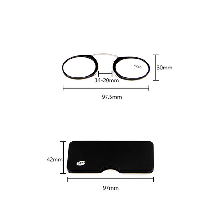 Mini Ultralight Clip Nose Reading Glasses - Portable and Convenient for Men and Women