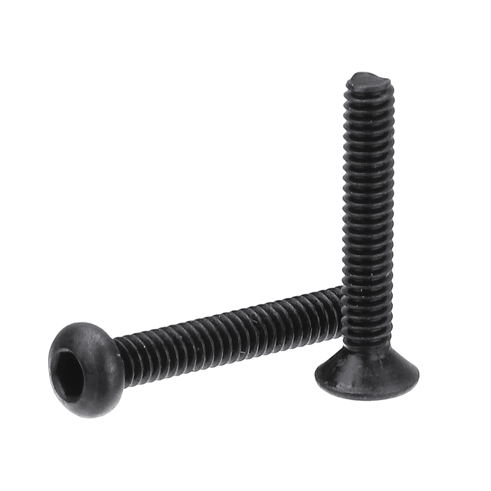 Suleve™ M2CH4 480Pcs M2 Hex Socket Button&Flat Head Screw Carbon Steel Bolt Nut Assortment