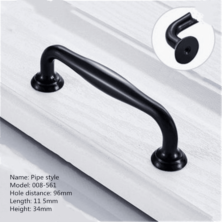 Aluminum Alloy Black Handles for Furniture Cabinet Knobs and Handles Kitchen Handles Drawer Knobs Cabinet Pulls Cupboard Handles Knobs - MRSLM