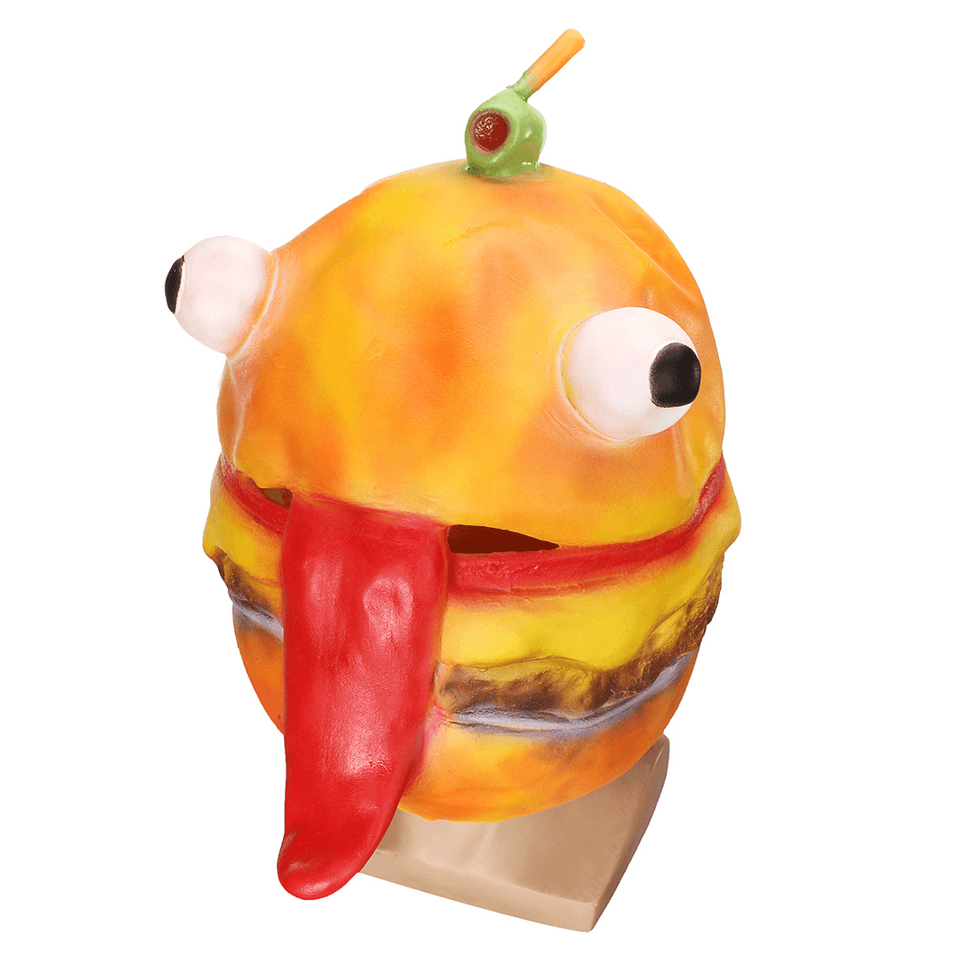 Burger Hamburger Latex Mask Fancy Dress Full Face Head Halloween Cosplay Party