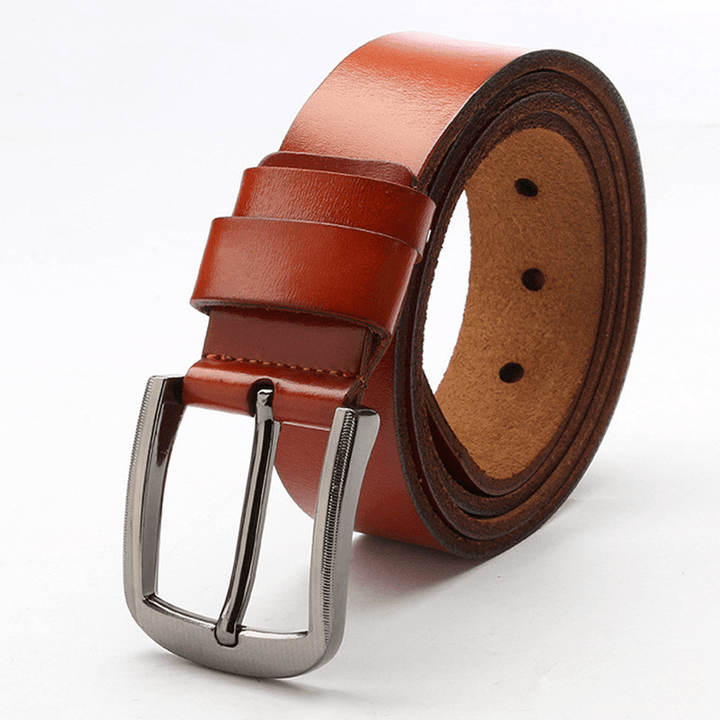 Men'S Explosive Leather Simple Retro Pin Buckle Belt