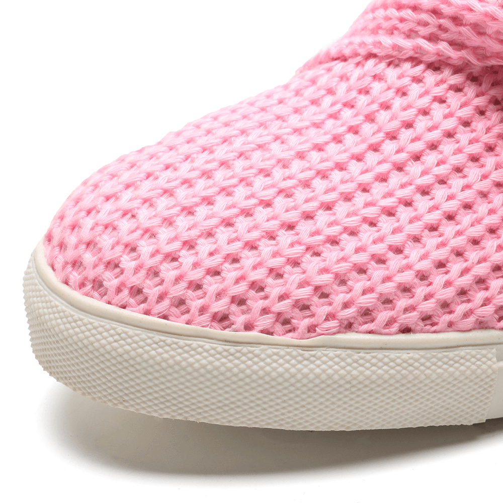 Women Breathable Knitting Knot Flat Loafers