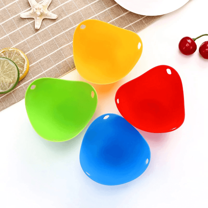 4Pcs Egg Poacher Silicone Pancake Egg Poach Pods Baking Cup Kitchen Cookware Bakeware Tool