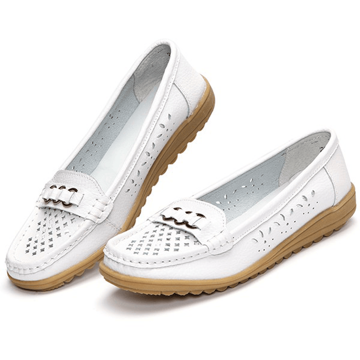 Hollow Out Flat Soft Comfortable Slip on Casual Shoes