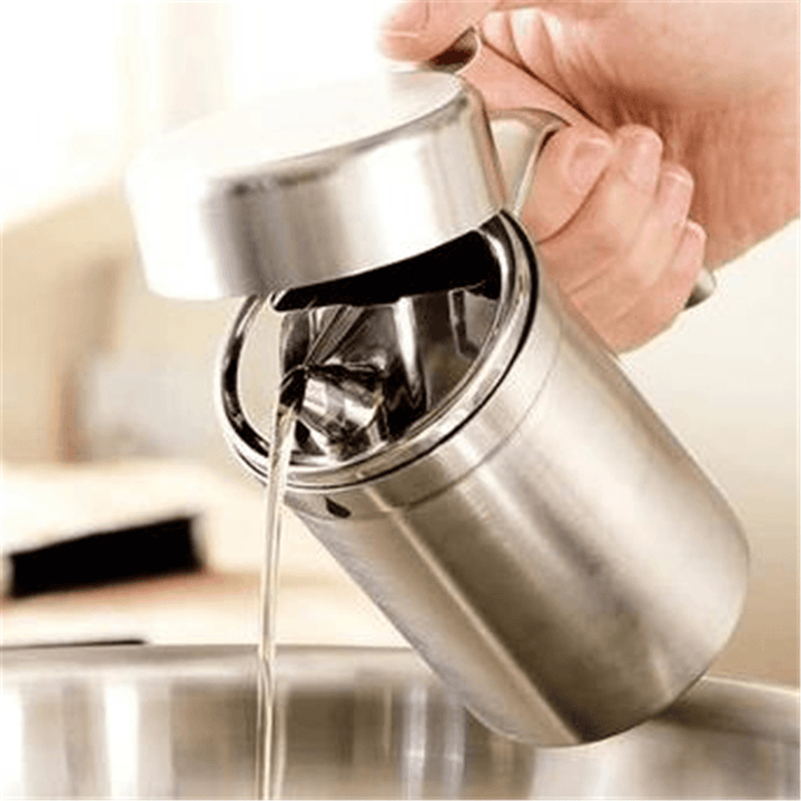 1000Ml Leak Proof Oil Dispenser Stainless Steel Pourer Vinegar Cruet Kitchen Flavouring Tool Bottles