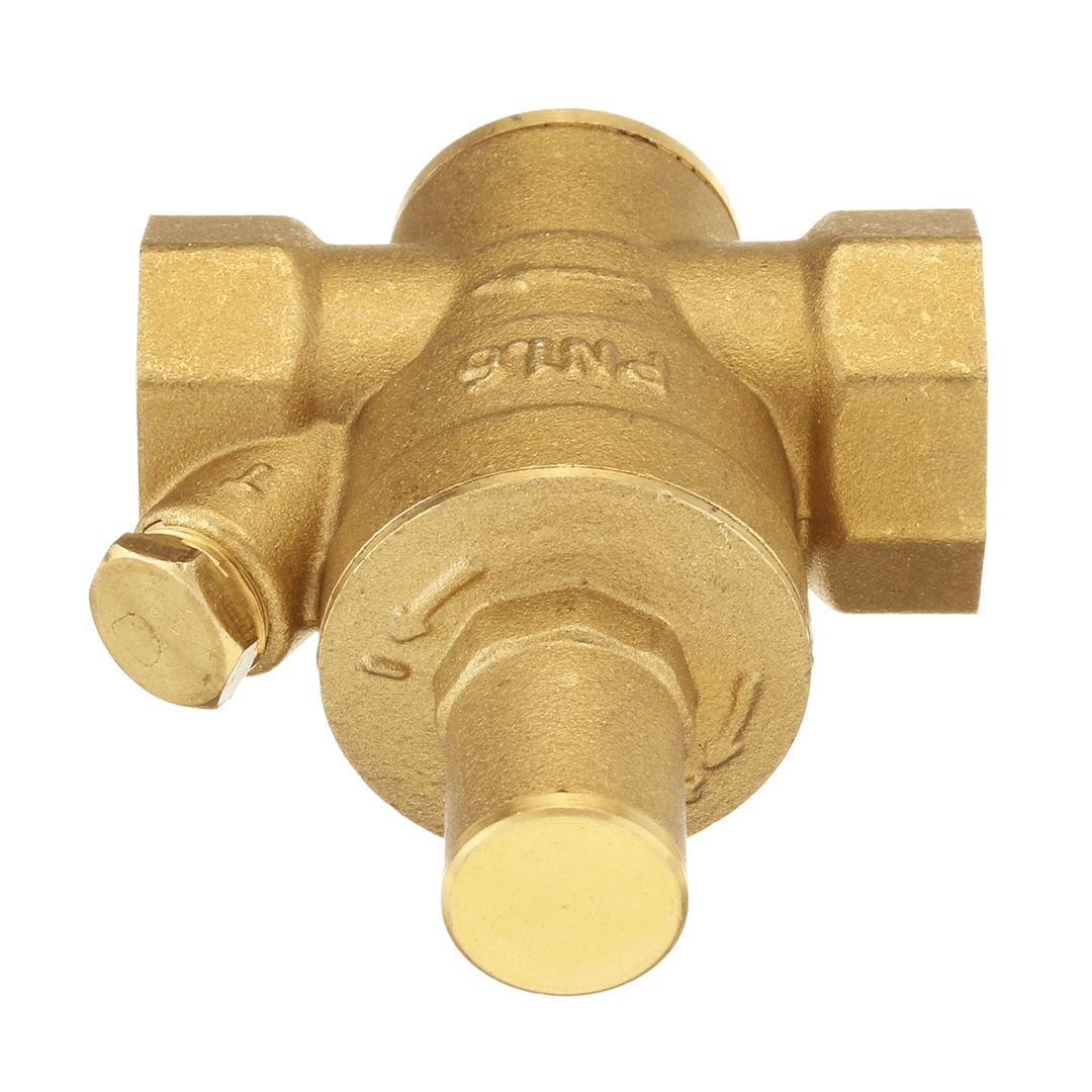 DN20 3/4" Adjustable Brass Water Pressure Regulator Reducer with Gauge Meter