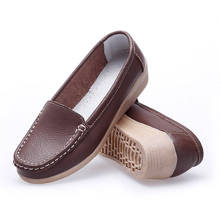 New Women Fashion Casual Breathable Comfortable Slip-On Wedge Heel Flat Shoes