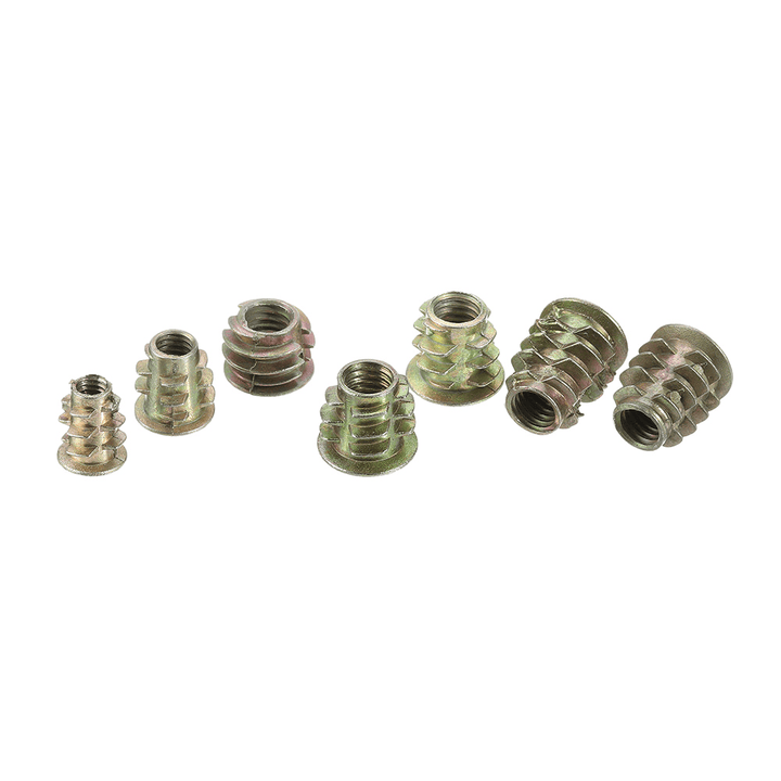 Suleve MXZN3 70Pcs M4/M5/M6 Zinc Alloy Wood Furniture Hex Socket Drive Head Threaded Insert Nut Internal and External Nut 8-15Mm