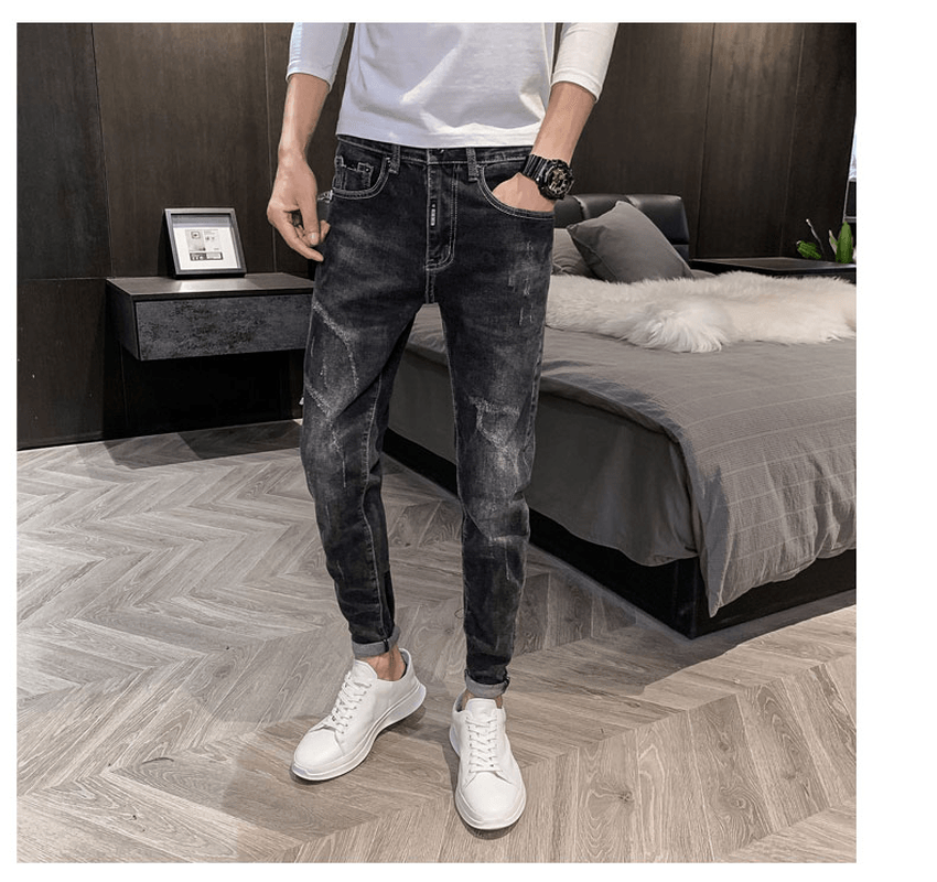 Stretch Slim Casual Pants with Small Feet